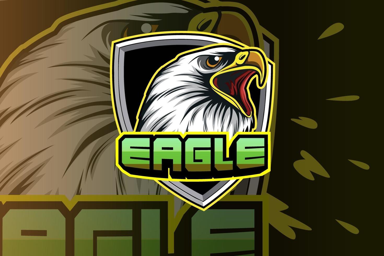 eagle esport game logo template vector