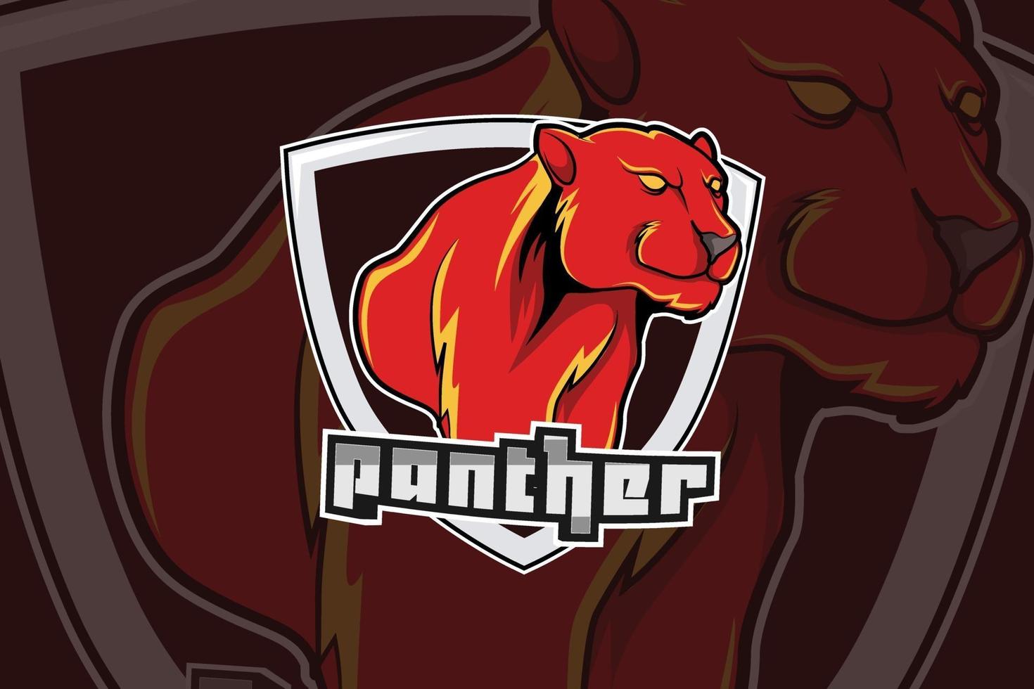 panther for sports and esports logo isolated on dark background vector