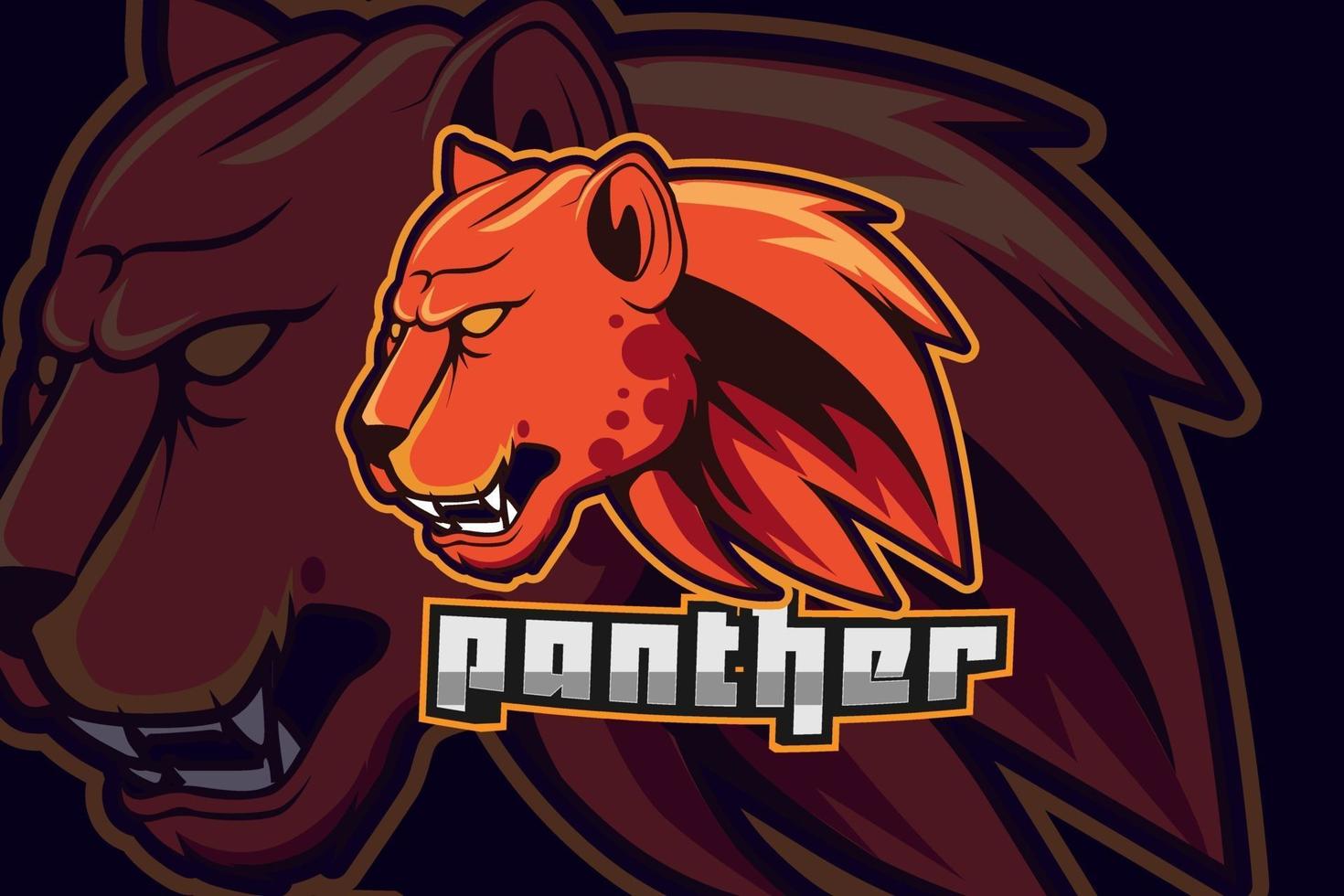 panther e-sports team logo template vector