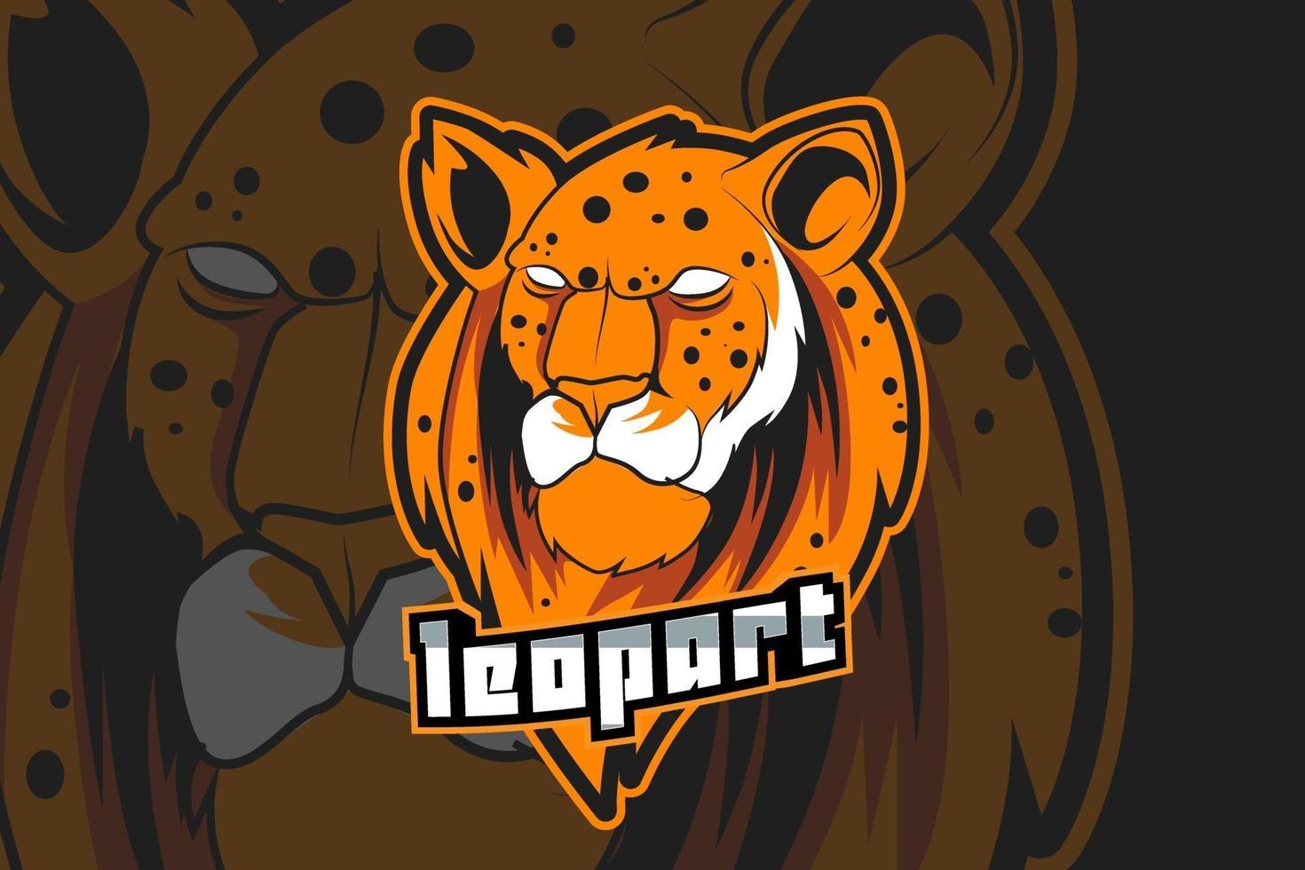 leopard e-sports team logo template vector