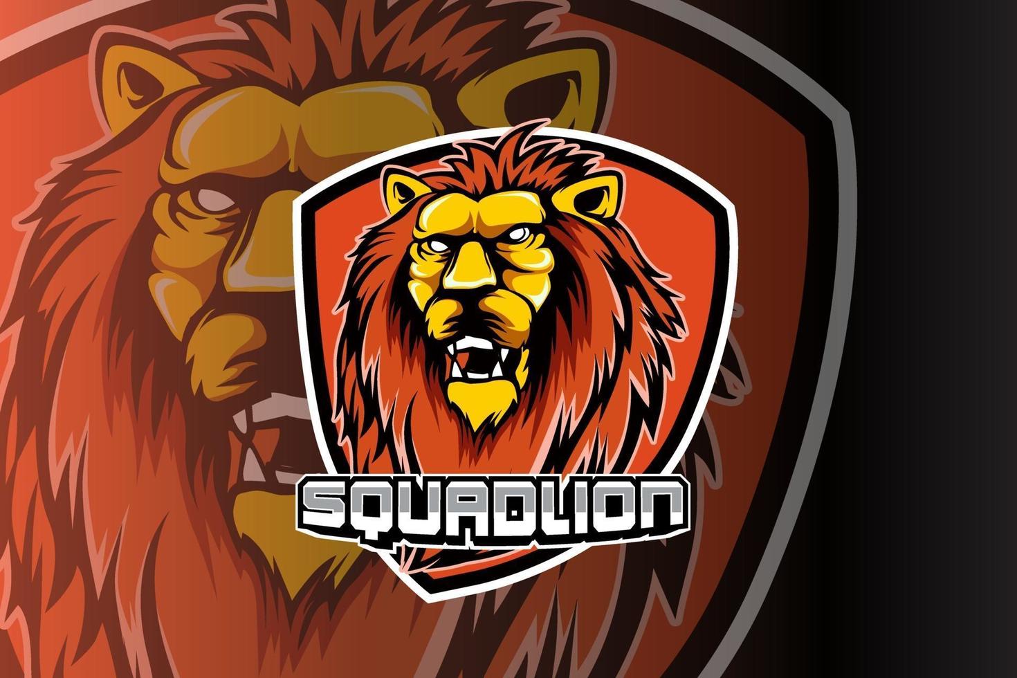 lion head mascot esport logo design vector