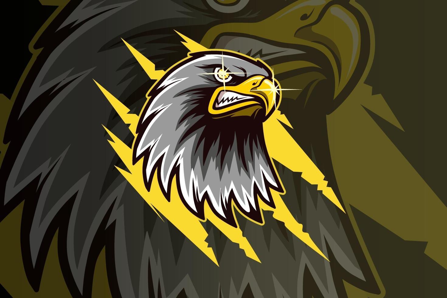 head eagle mascot esport logo hand drawing vector
