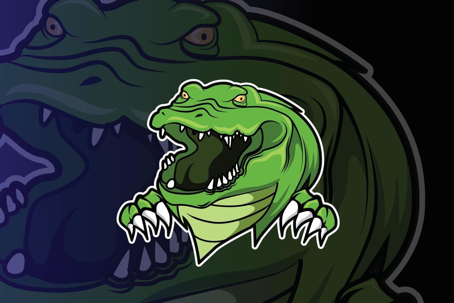 crocodile E-sports team logo template vector