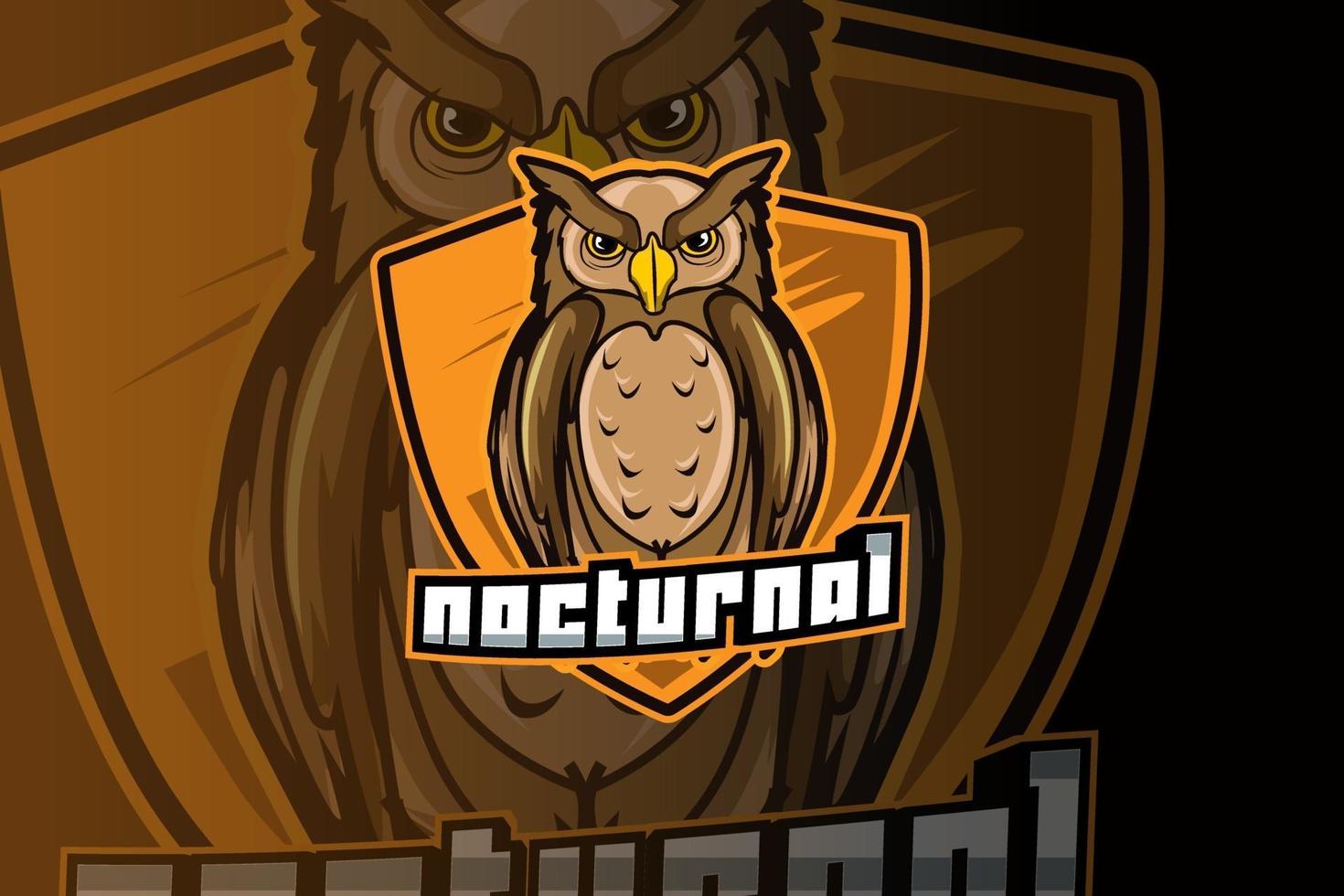 búho esport y diseño de logotipo de mascota deportiva vector