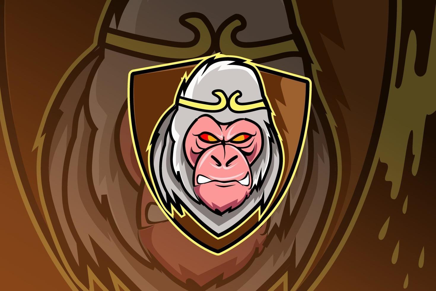 head monkey e-sports team logo template vector