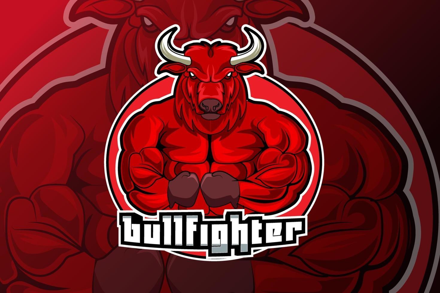 bull fighter mascot for sports and e sports vector