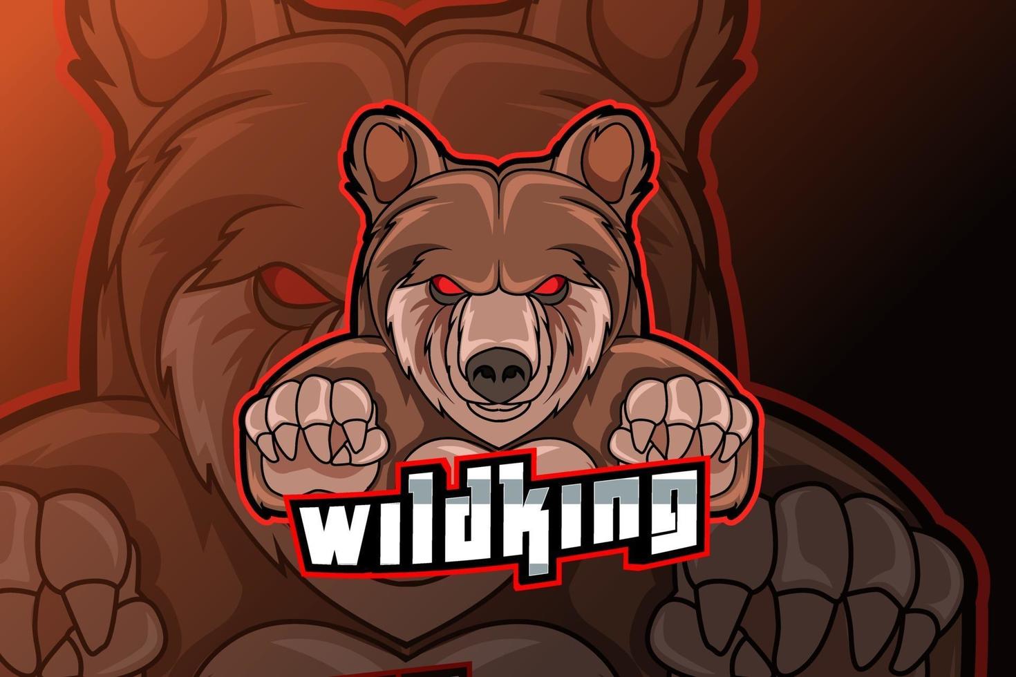 angry bear mascot for sports vector