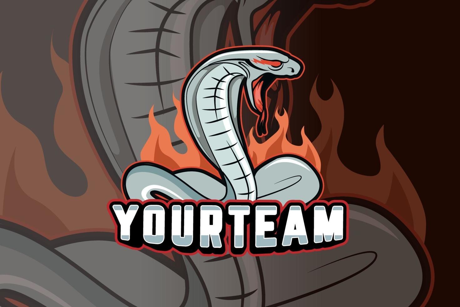 snake cobra e-sports team logo template vector