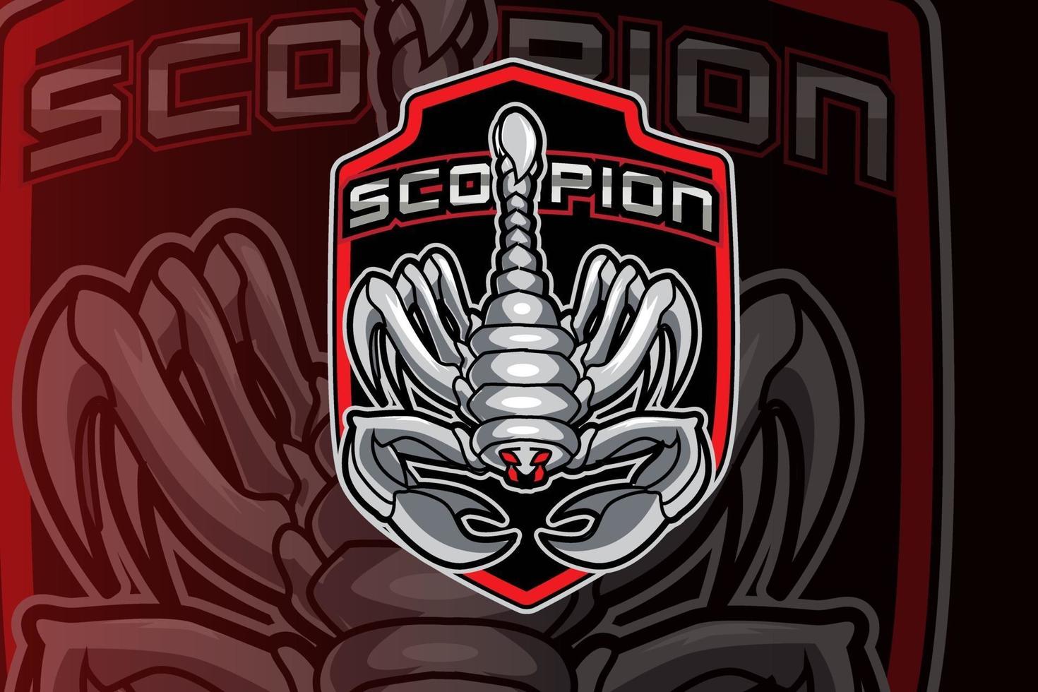 logotipo de la mascota del equipo de deportes electrónicos scorpion gaming vector