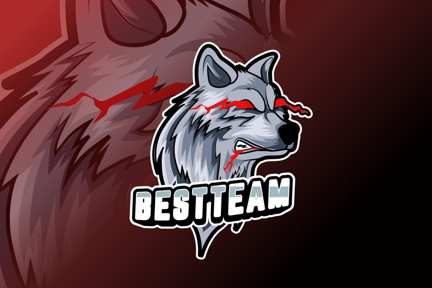 wolves e-sports team logo template vector