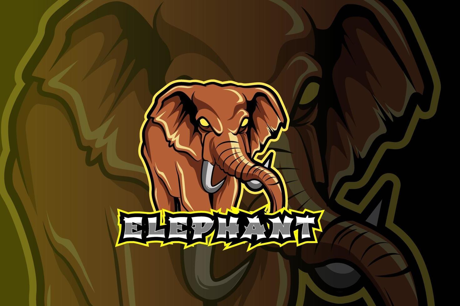 elefante e deporte y logotipo de mascota deportiva vector