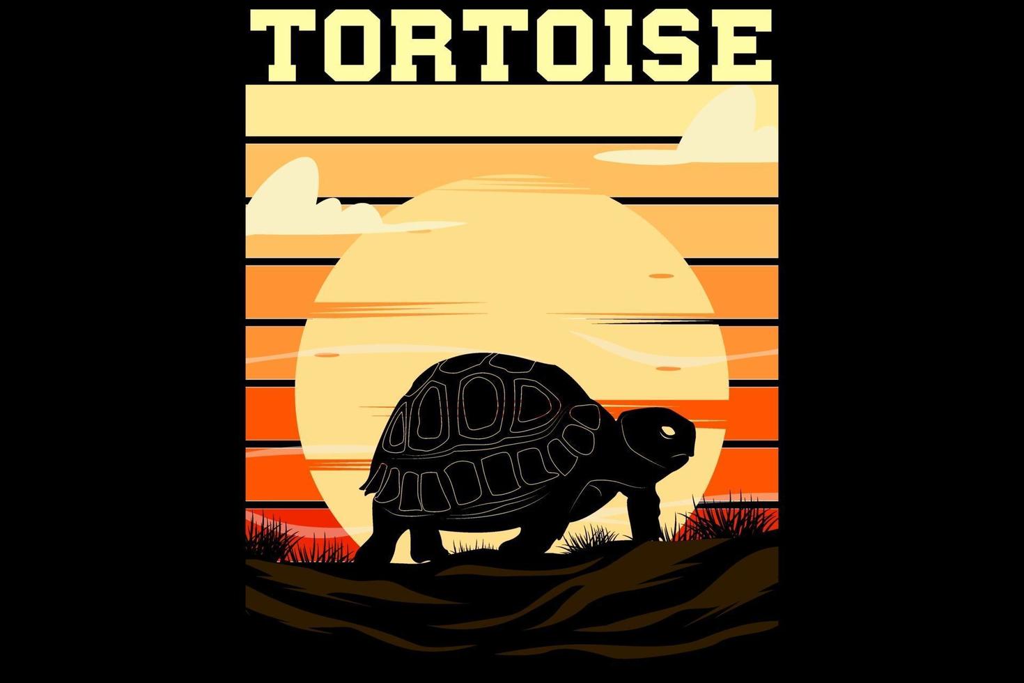 tortoise retro vintage design vector