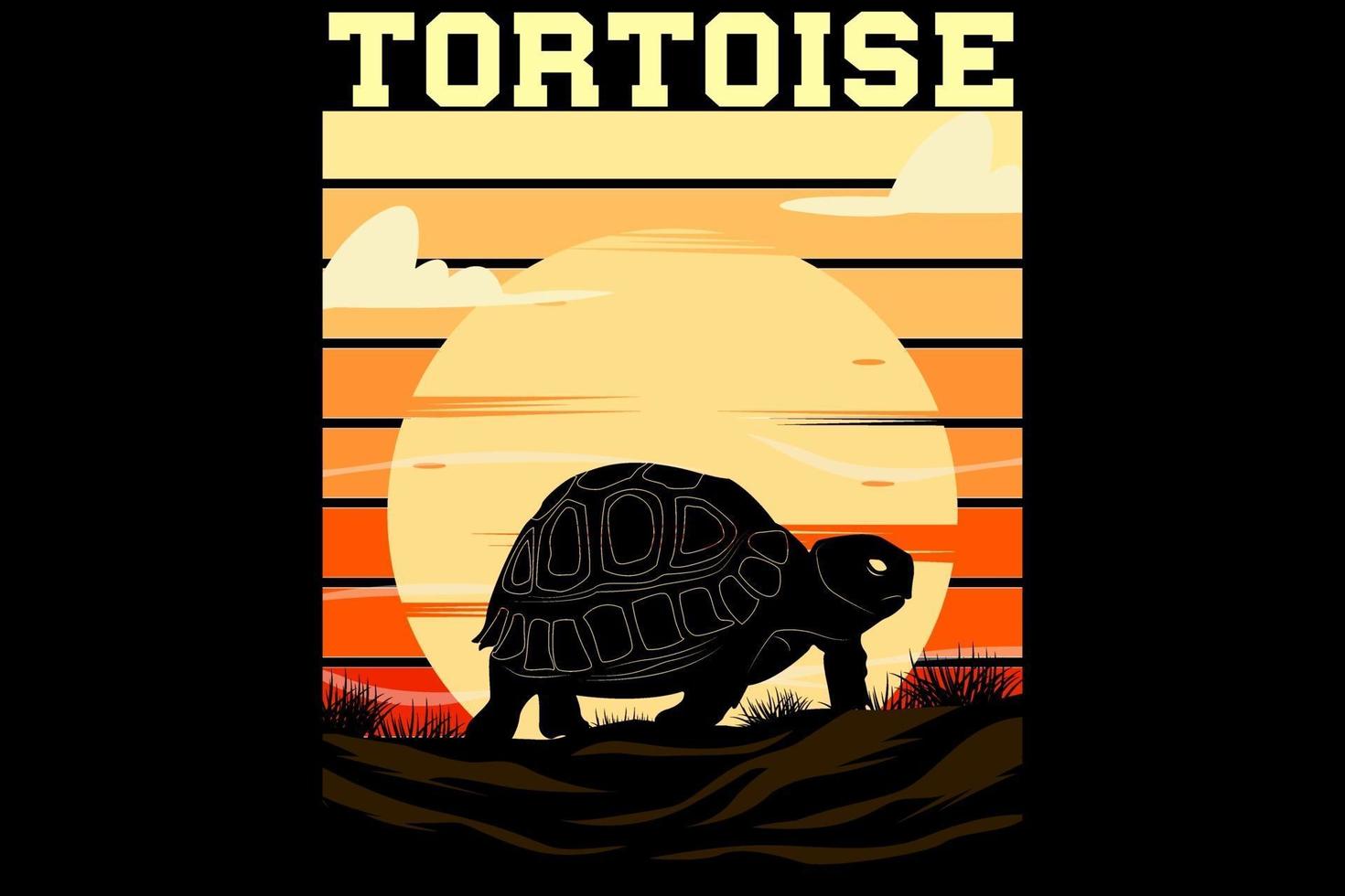 tortuga, retro, vendimia, diseño vector