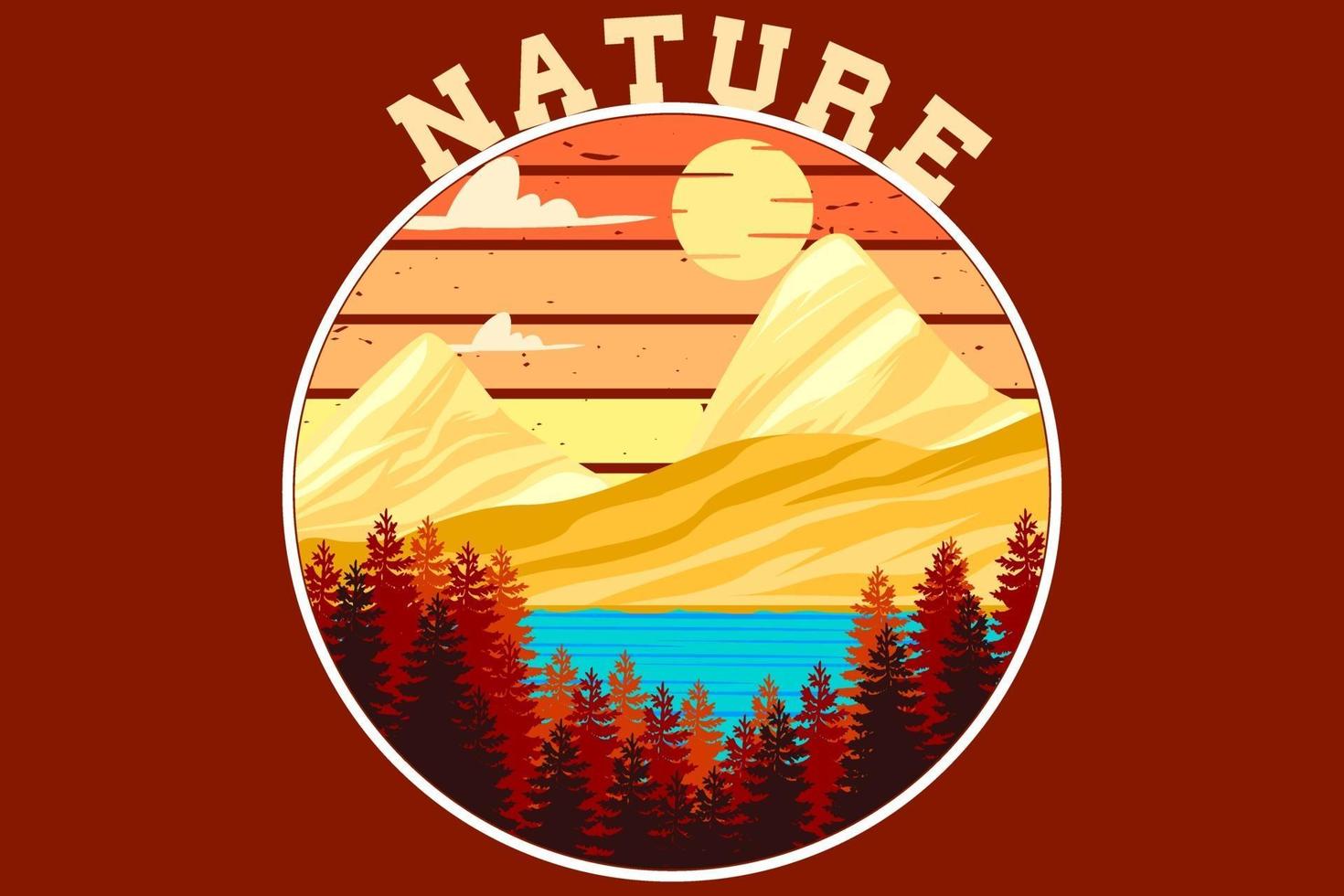 naturaleza retro diseño vintage vector