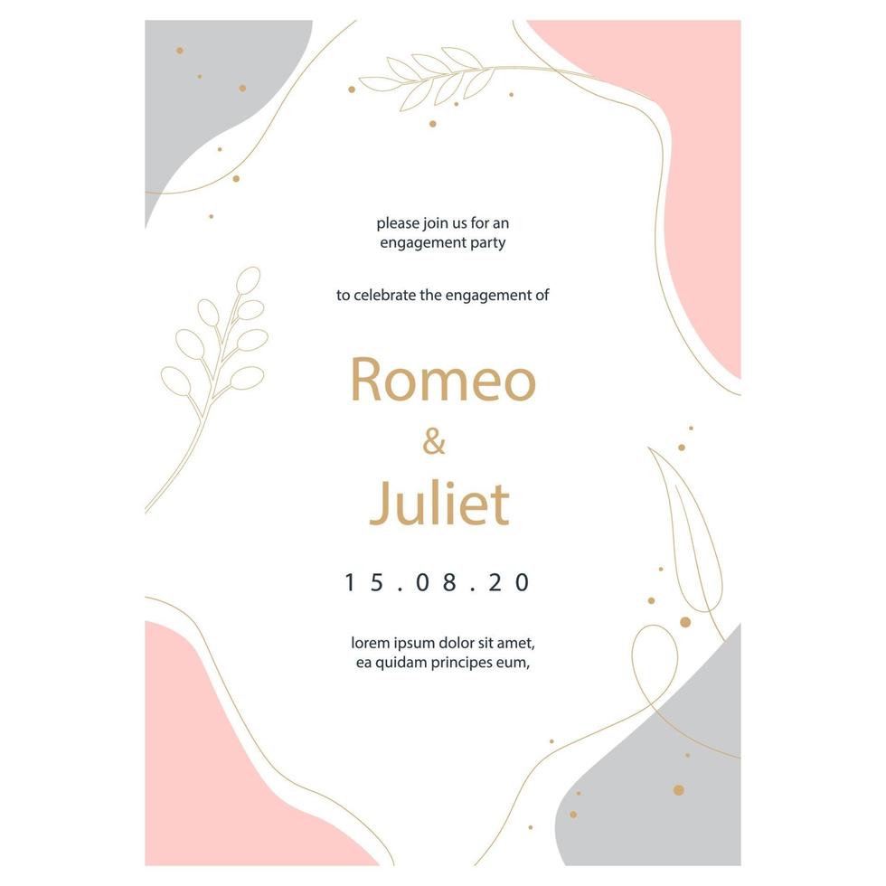 plantilla de invitación de boda vector