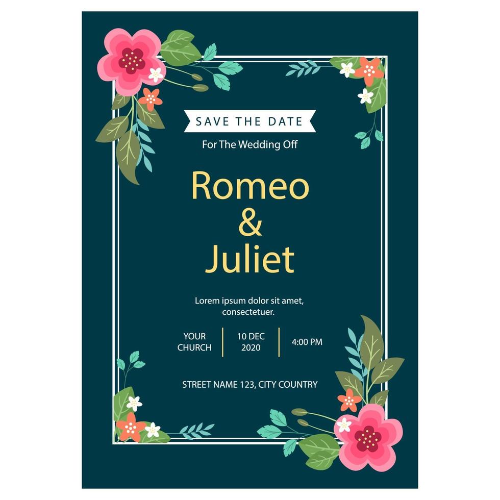 wedding invitation templat vector