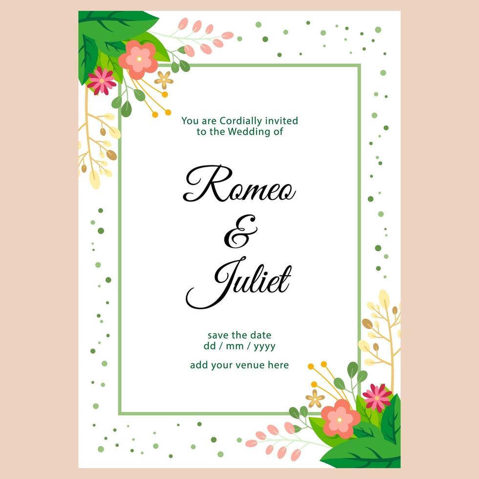 wedding invitation templat vector
