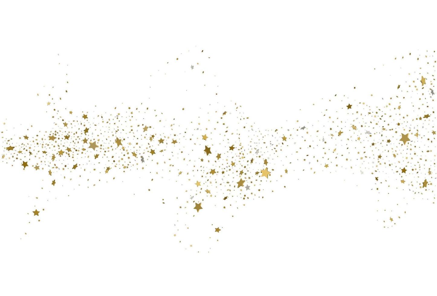 Light gold glitter confetti background 3d stars vector