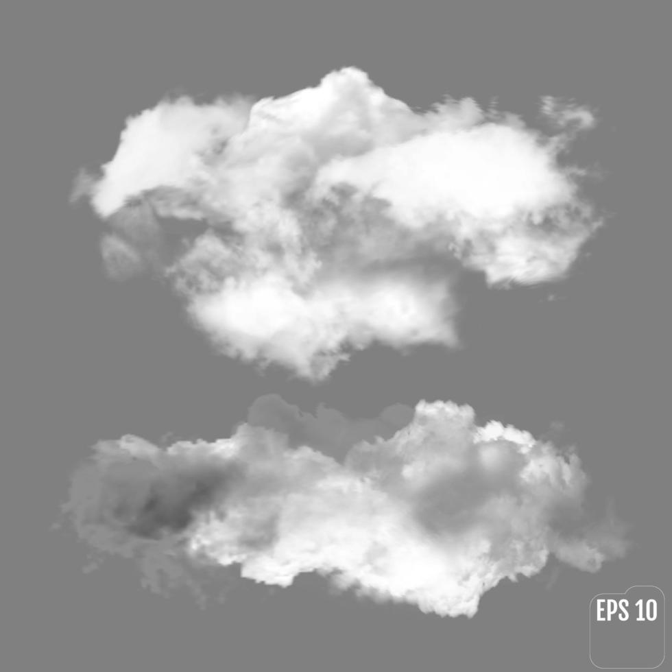 Realistic vector clouds or thunderclouds