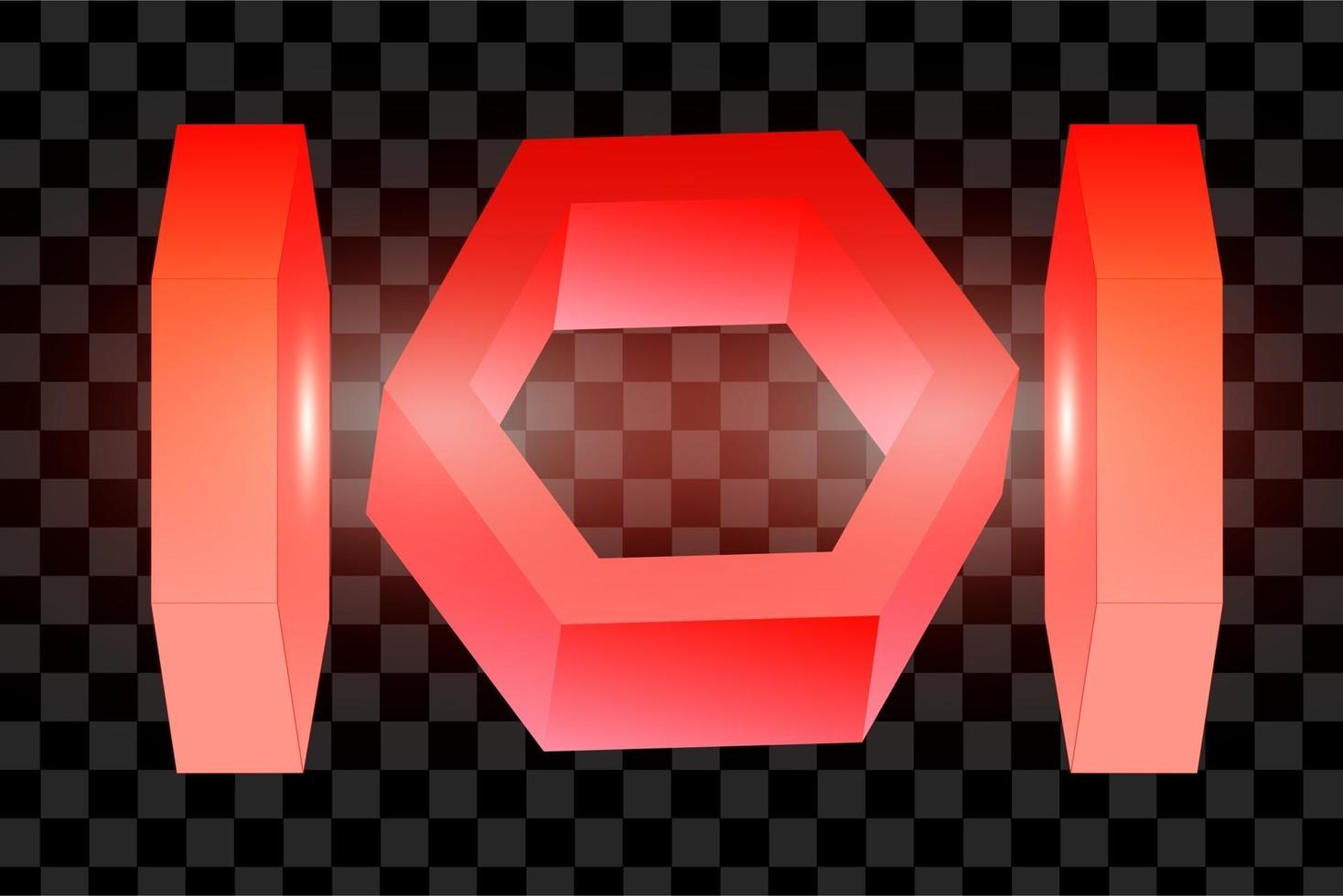 Red 3d element design shape sphere cube graphic resource editable vector