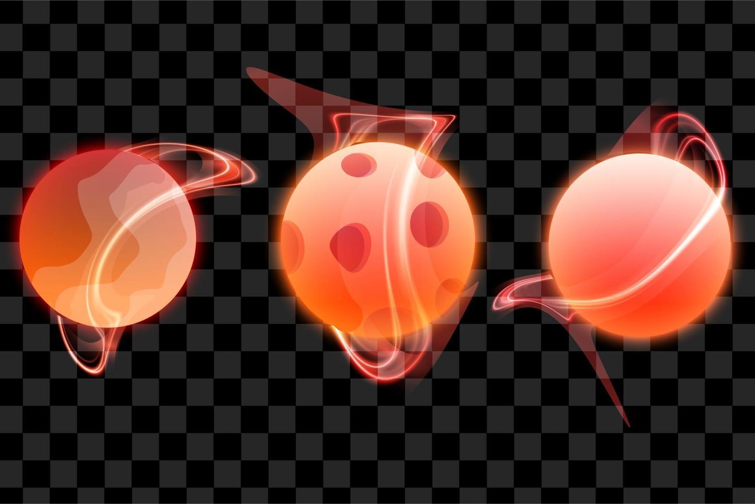 Set of planet with ring abstract effect isolated design collection vector