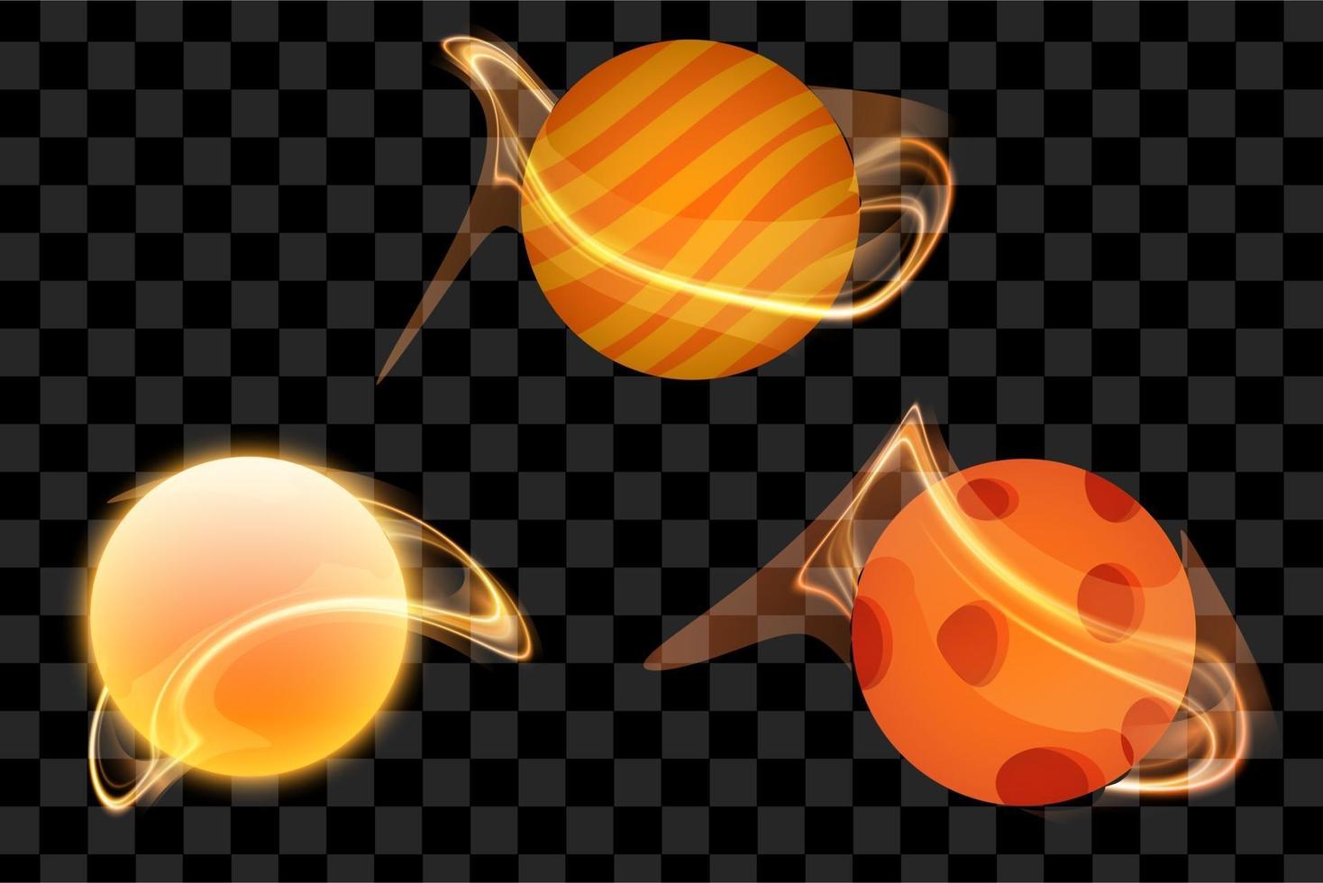 Set of planet with ring abstract effect isolated design collection vector