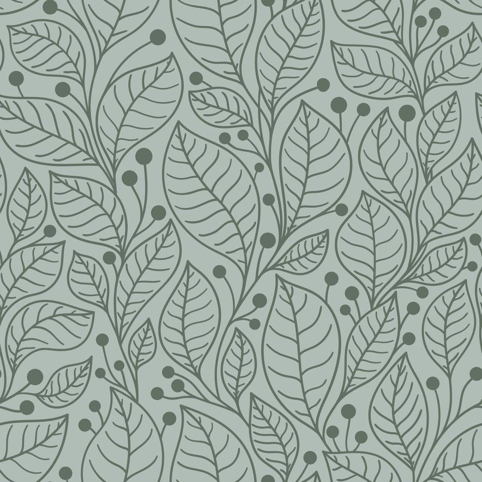 Olive seamless background with laurel tree branches vector