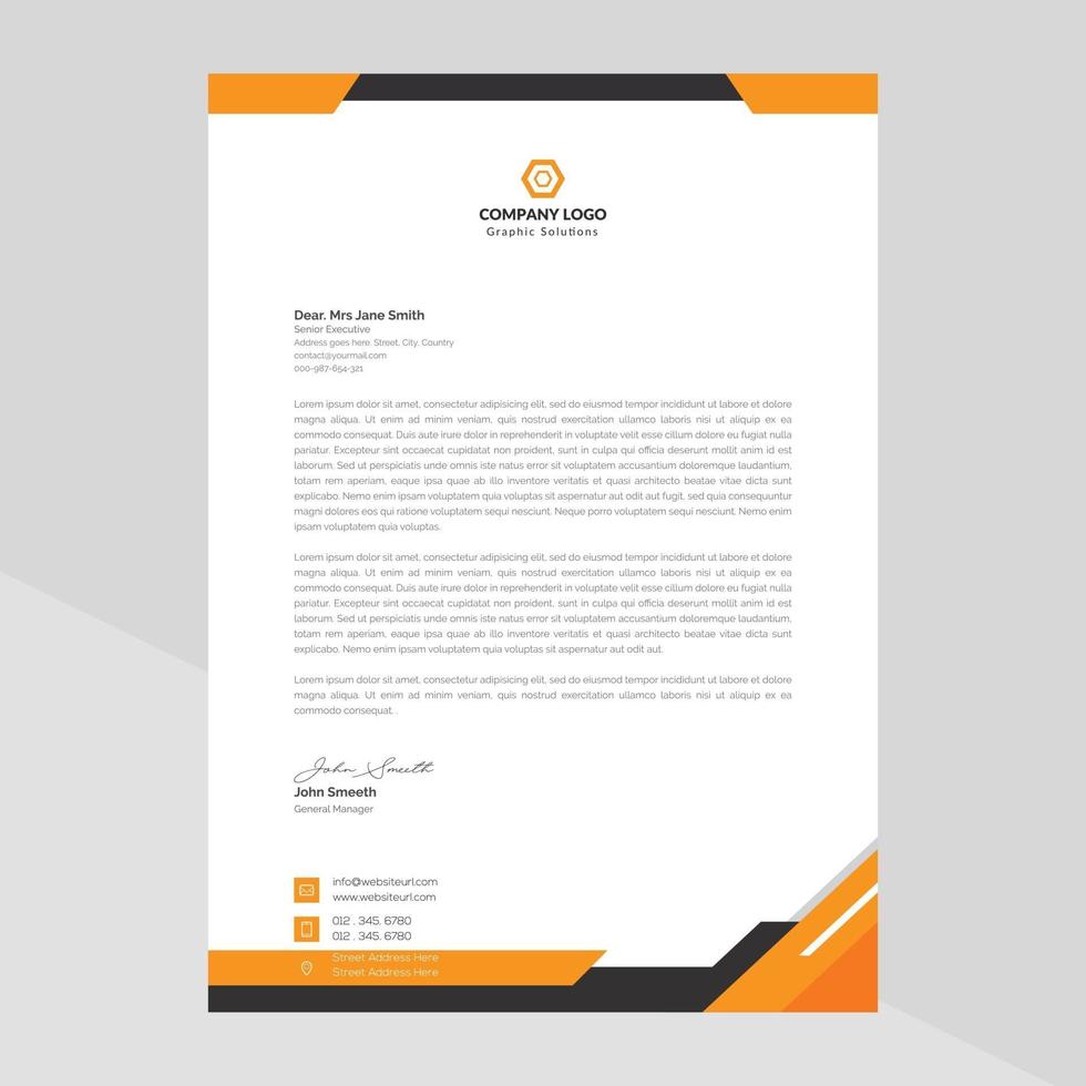Letterhead Template Design in Minimalist Style vector