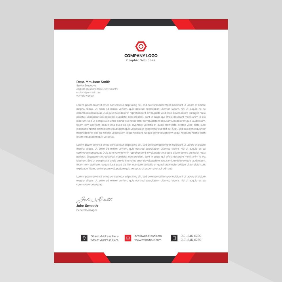 Letterhead Template Design in Minimalist Style vector