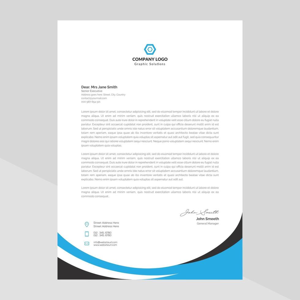 Letterhead Template Design in Minimalist Style vector