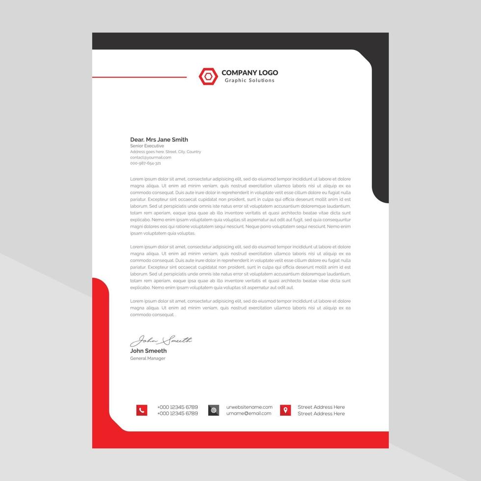 Letterhead Template Design in Minimalist Style vector