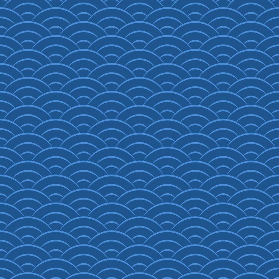 Asian Japanese Wave Seamless Pattern vector