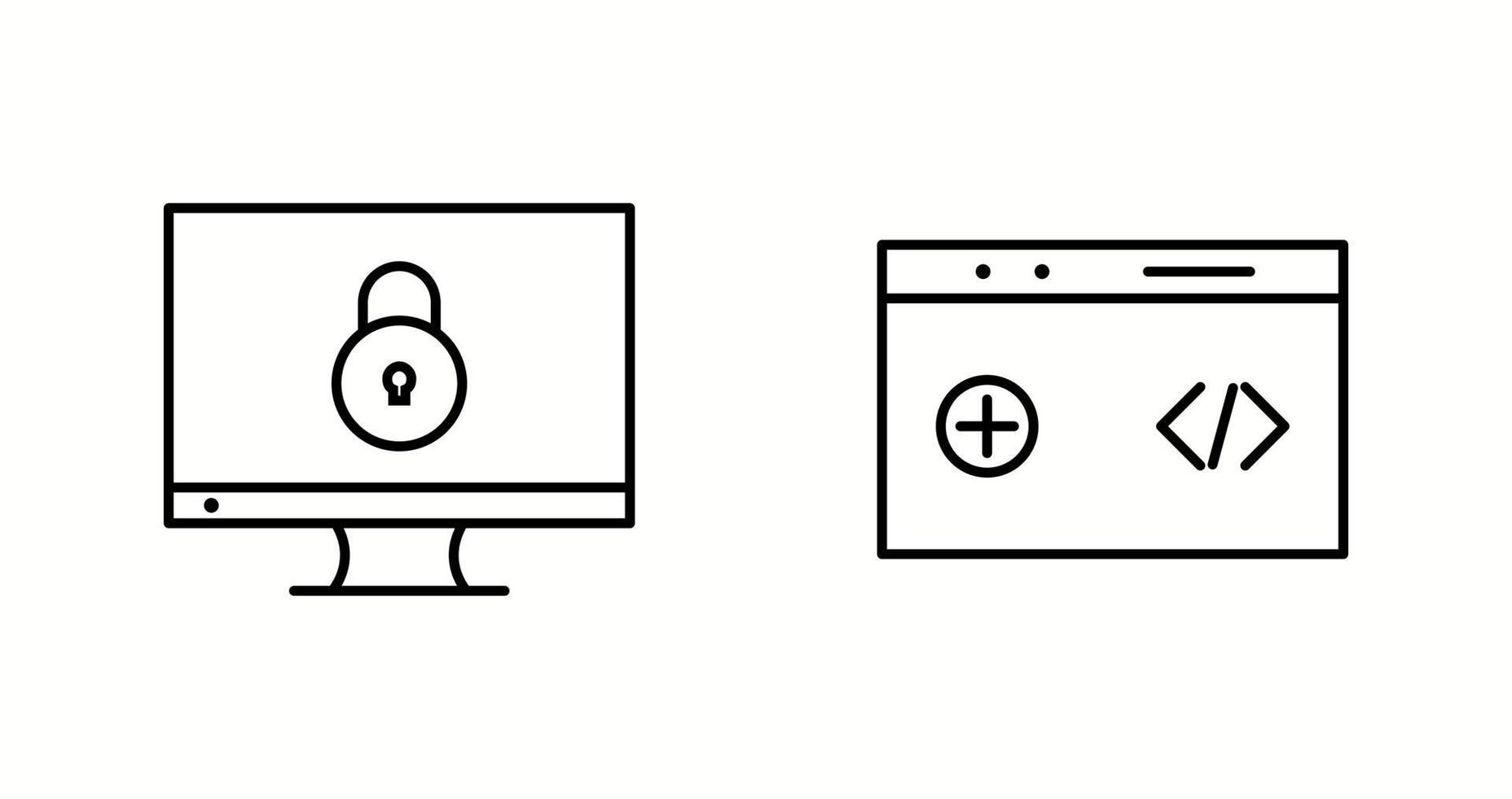Unique Two Line Vector Icons Set