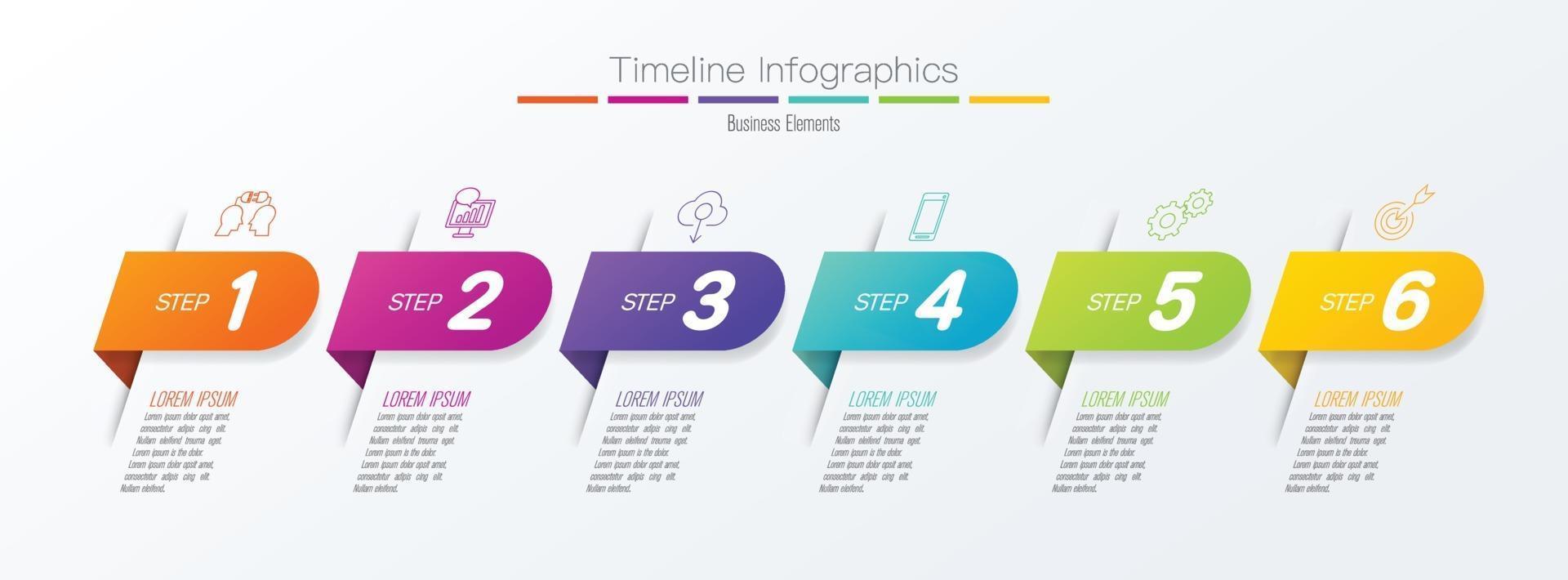 Timeline infographics and icons vector