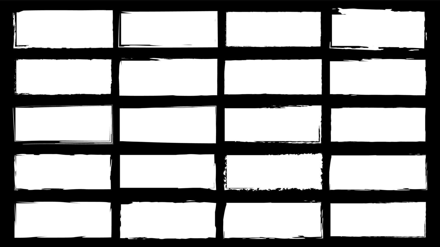 Dirty frames grunge. Ink brush strokes. distress textures of a square vector