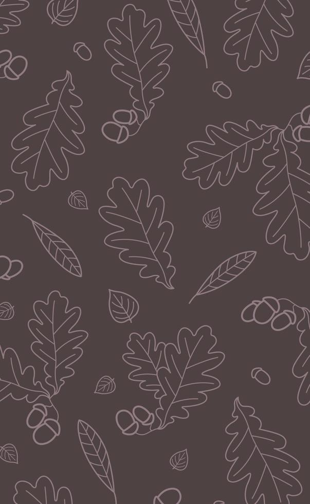 Red background with many autumn foliage - Vector