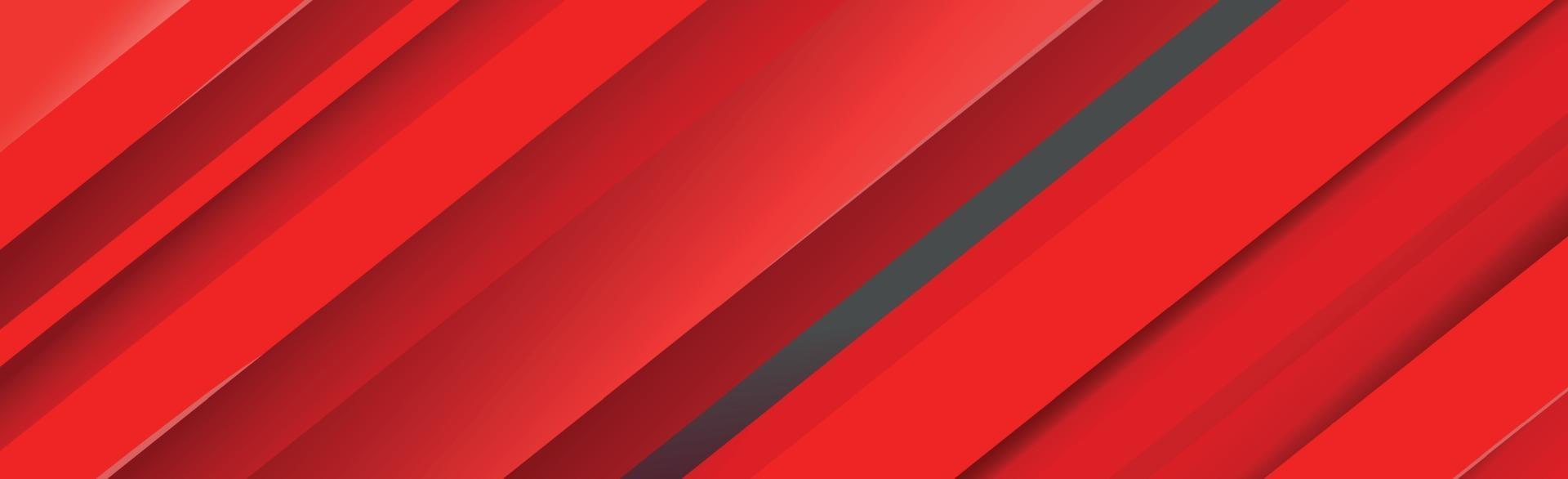 Volumetric lines on a red background - panoramic Vector background