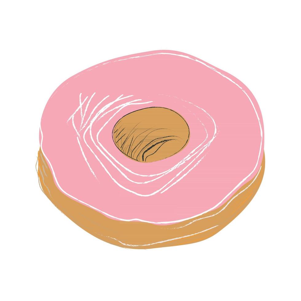 Donut redondo realista sobre fondo blanco - vector