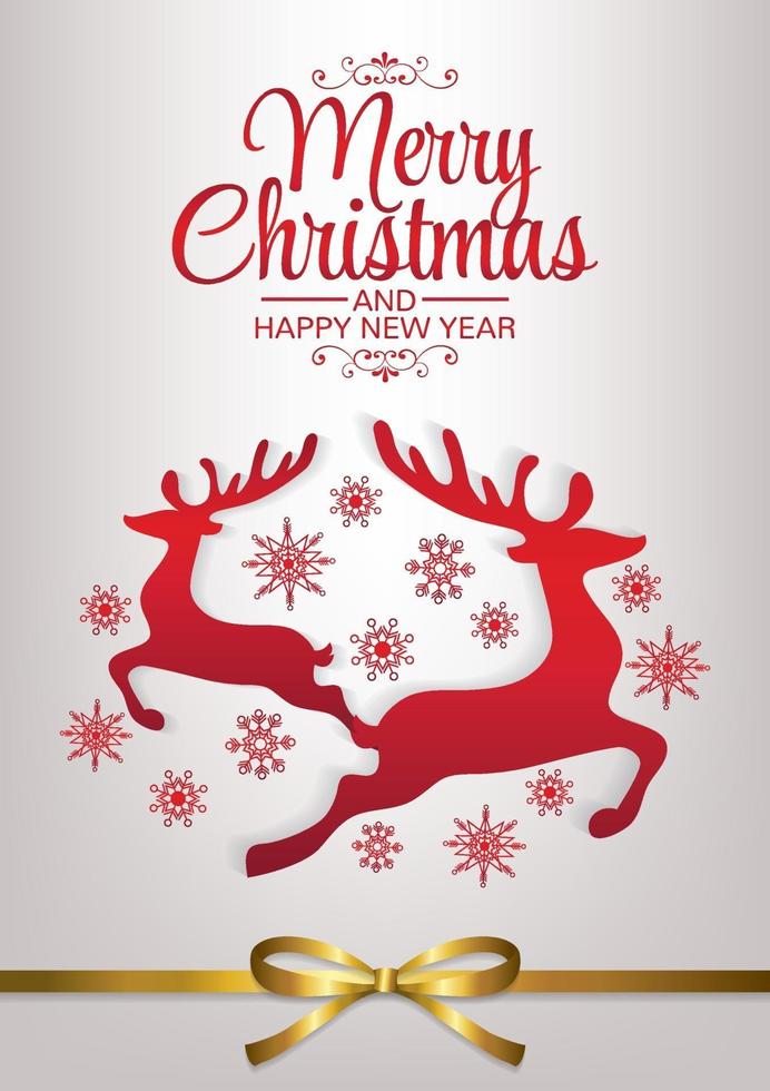 merry christmas art vector white and red