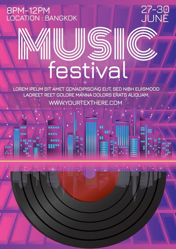 cartel del festival de música de la fiesta del mundo de la música para la fiesta vector