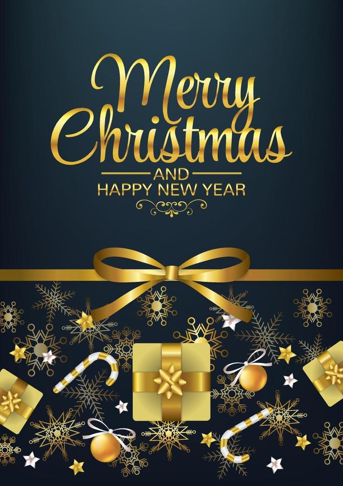 merry christmas art vector gold elements