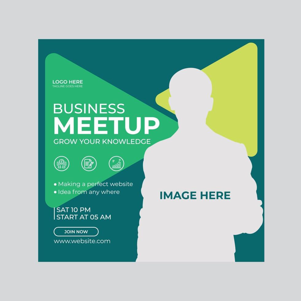 Business social media square post template vector