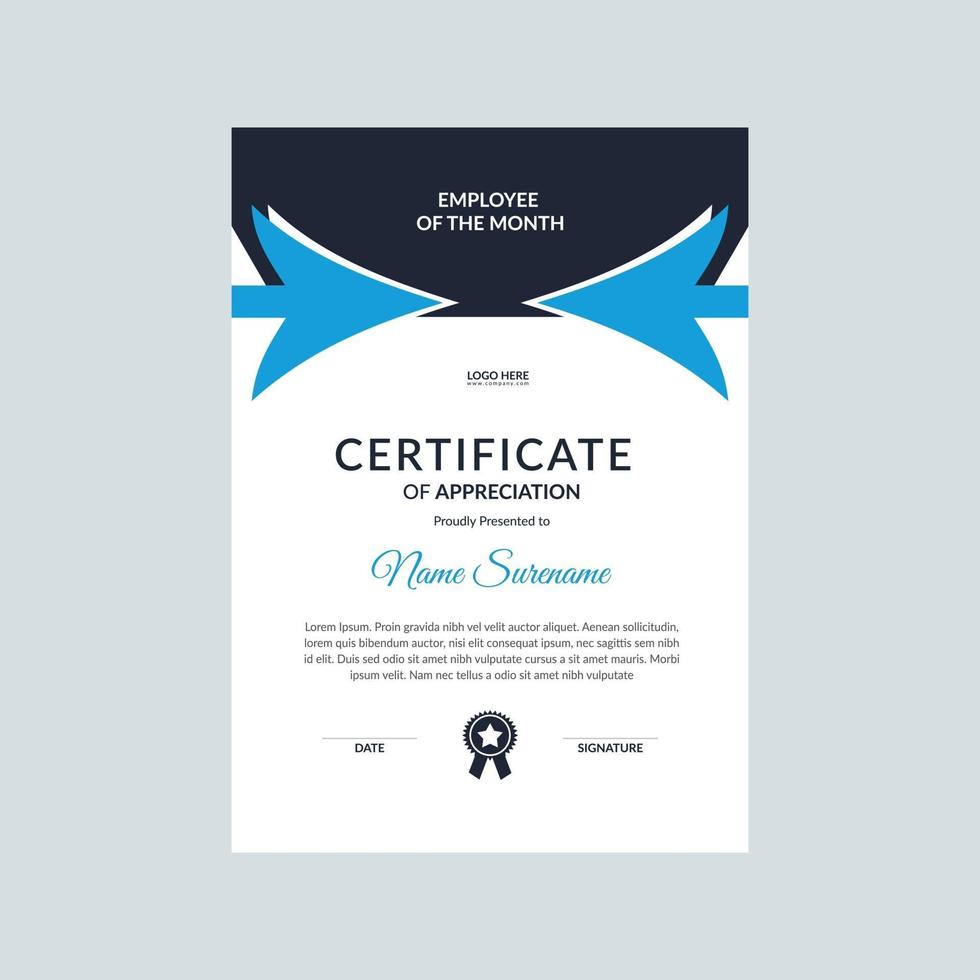 Certificate template design vector