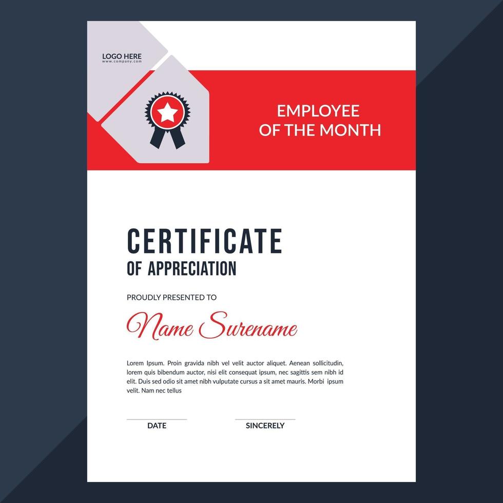 Certificate template awards diploma background vector