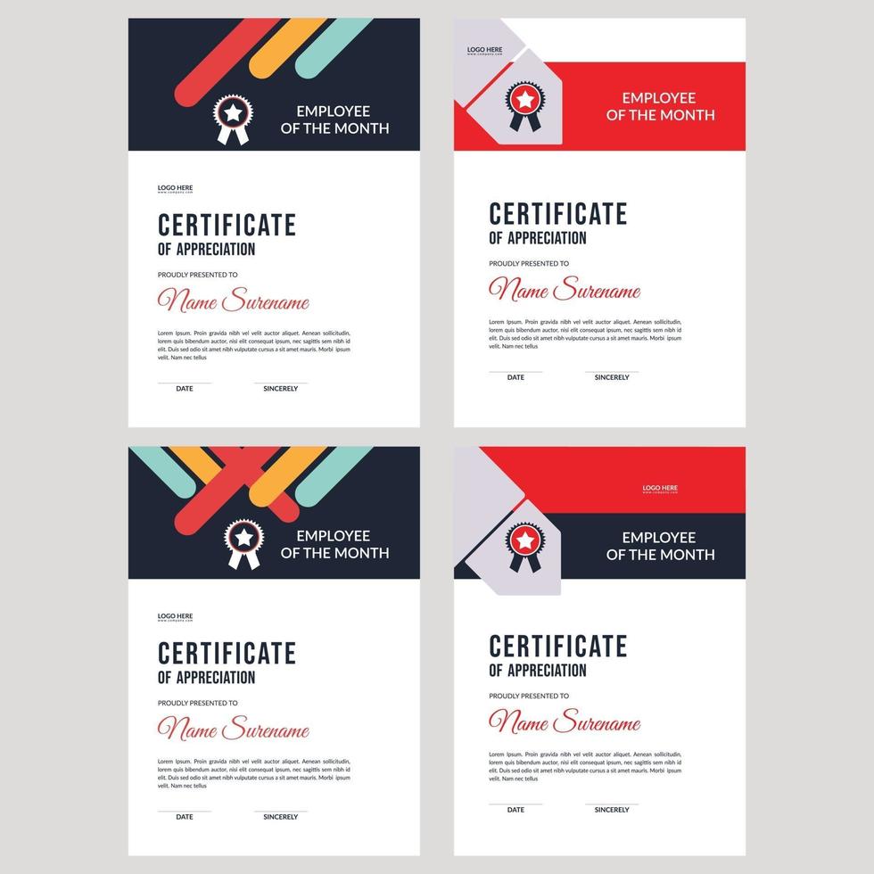 Certificate template awards diploma background vector