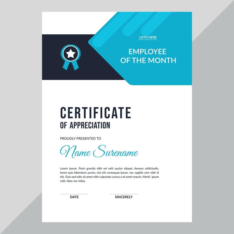 Certificate template awards diploma background vector