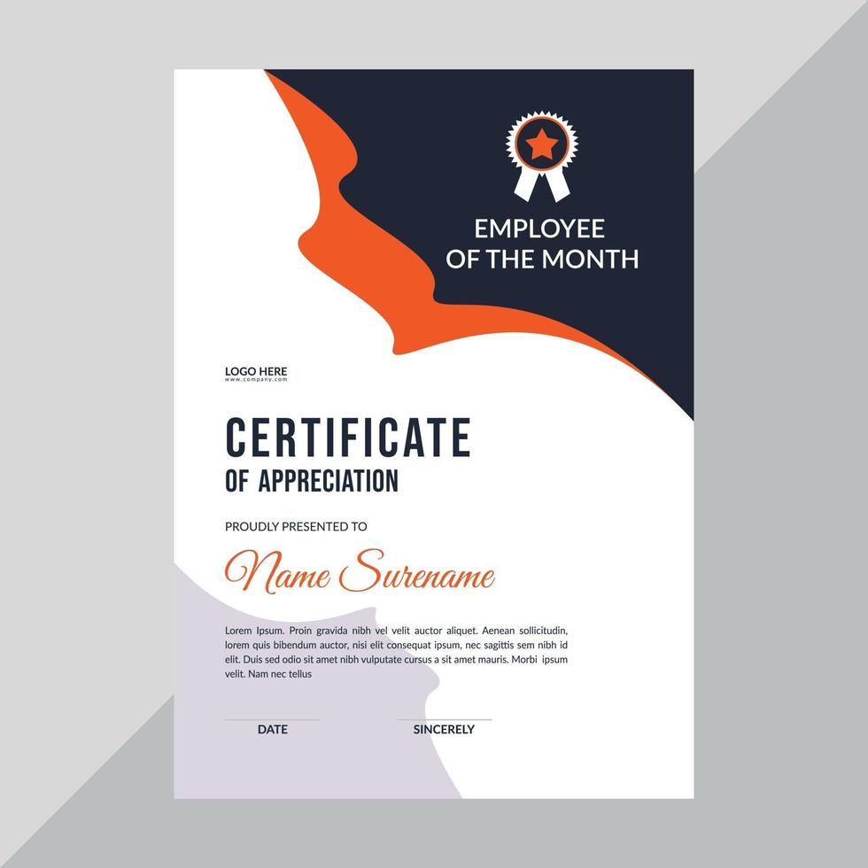 Certificate template awards diploma background vector