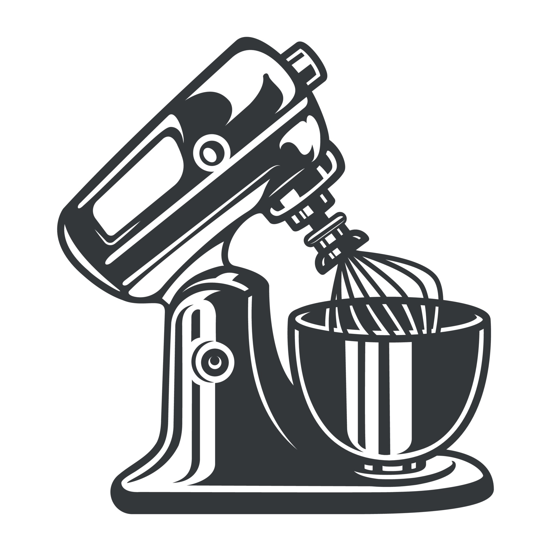 Black and white vector illustration of a mixer 3195476 Vector Art at