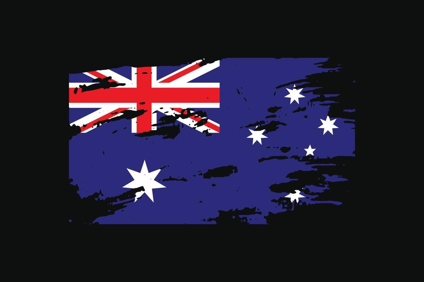 Grunge Style Flag of the Australia. Vector illustration.