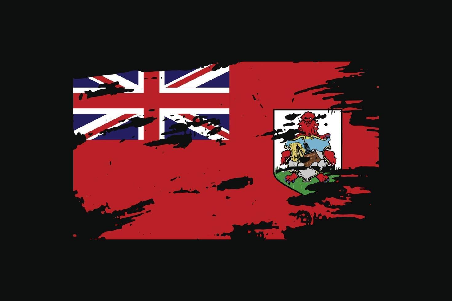 Grunge Style Flag of the Bermuda. Vector illustration.